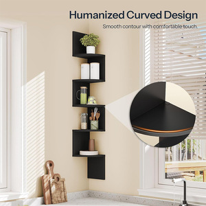 <b>Corner</b> Wall Mounted Shelves 5 Tier Open Storage Rack For Bathroom Simple Style L Size - Product Image 4