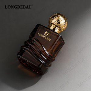 Custom New Design Luxury Unique Perfume <b>Spray</b> <b>Bottle</b> 30ml 50ml 100ml Crimp Amber <b>Empty</b> Glass Perfume <b>Bottle</b> with Gold Cap - Product Image 2
