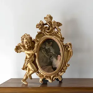 Cổ Châu Âu Khung Ảnh Vàng Màu Khắc Dập Nổi Nhựa Hình Ảnh Khung Chủ Tường Treo Trang Trí Nội Thất Trang Trí Thủ Công Mỹ Nghệ - Product Image 6