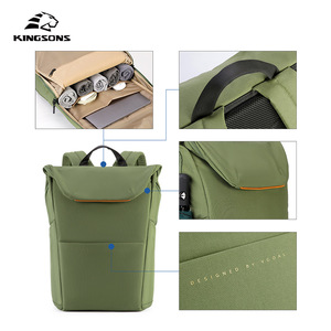 Kingsons Flip Top Backpack 15 Inches Large Capacity <b>Computer</b> <b>Bag</b> Unisex Everyday Use Solid Color Student Backpack - Product Image 4