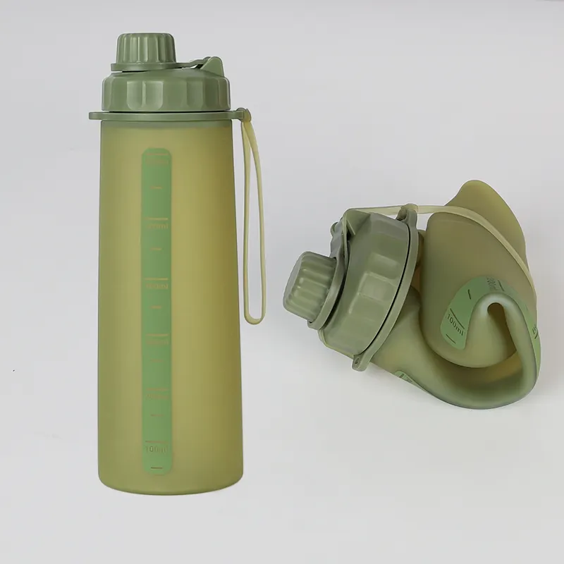 Bottiglia di acqua da arrampicata bottiglia di sport all'aria aperta bottiglia di Silicone pieghevole