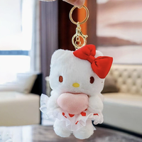 Porte-clés en peluche chat bleu avec nœud, 4 pouces, super doux, en coton PP, jouet en peluche de haute qualité