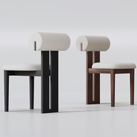 Chaise de salle à manger en bois massif nordique, revêtement en cuir, sans accoudoirs, personnalisable, design moderne du milieu du siècle, pour la maison et les restaurants
