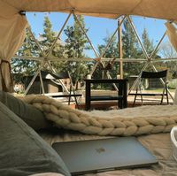 Dôme géodésique de luxe de 6 mètres pour hôtel-resort moderne, tente de glamping quatre saisons, camping extérieur préfabriqué