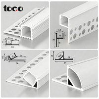 Profilé LED en aluminium en forme de U encastré pour plafond en plâtre et cloison sèche, canal de montage pour bande LED