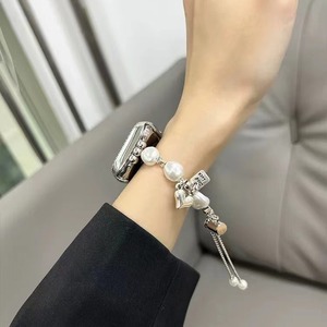 <span class=keywords><strong>Bracelet</strong></span> perlé fait à la main en métal d'acier inoxydable de <span class=keywords><strong>perle</strong></span> pour le remplacement réglable de <span class=keywords><strong>bracelet</strong></span> d'<span class=keywords><strong>Apple</strong></span> <span class=keywords><strong>Watch</strong></span> 41mm 44mm 45mm 49mm pour des femmes - Product Image 5