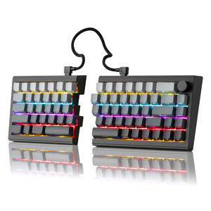 Teclado Mecánico Zornher ST68 Negro Polar Day Split Type, Inalámbrico <span class=keywords><strong>de</strong></span> 2.4Ghz, Retroiluminación RGB, Programable, Interfaz <span class=keywords><strong>USB</strong></span> Tipo-C, <span class=keywords><strong>para</strong></span> Juegos - Product Image 1