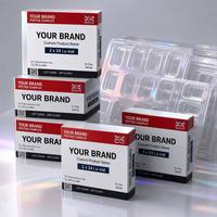 Boîte d'emballage personnalisée avec plateau, coffret de soins de santé, boîte en papier holographique argenté pour échantillons de laboratoire, impression personnalisée en gros