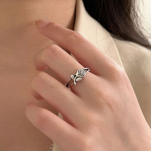 Yinruitai S925 Sterling Silver Rose <b>Open</b> <b>Ring</b> For Women Light Luxury High End Niche Plain Band - Product Image 3