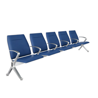 Banc d'attente public 4 places avec coussin en PU et structure en alliage d'aluminium pour aéroport, hôpital, gare, banque