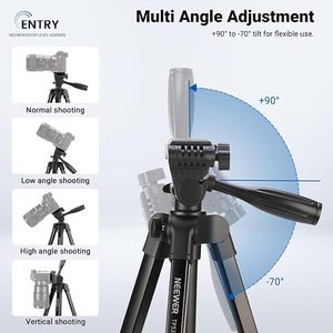 Trépied <span class=keywords><strong>NEEWER</strong></span> version débutant pour téléphone portable et appareil photo, support de voyage léger et portable en métal pour l'enregistrement vidéo et le tournage - Product Image 2