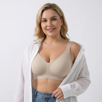 Soutien-gorge push-up sans armatures en gel respirant tricoté, grande taille, maintien doux, anti-affaissement, sans coutures, dos en U, sportif pour femmes adultes