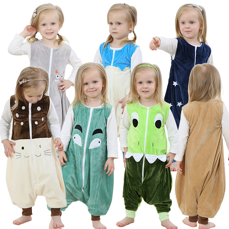 MICHLEY осень носимых без рукавов мультфильм Grils пижамы комбинации