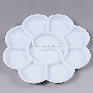 Gratis Monster Op Maat 13Cm Witte Bloemvorm Verf Kleur Mengbak Voor Kunstenaar Schilderen Plastic Palet - Product Image 2