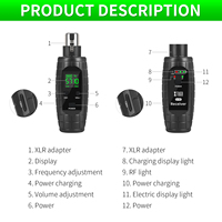 XTUGA U-95 professionnel adaptateur de microphone portable numérique filaire sans fil XLR émetteur convertisseur UHF Microphone plastique