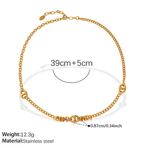 Collar de Acero Inoxidable Chapado en Oro con Hebilla de Nariz de Cerdo, Cadena de Clavícula Minimalista y Elegante para el Día a Día, No se Desvanece, Moda para Mujer - Product Image 2