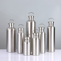 BORGE 350ml 500ml 600ml 750ml Isolé Camping Double Paroi En Acier Gym Flacons À Vide Bouteille D'eau Thermos