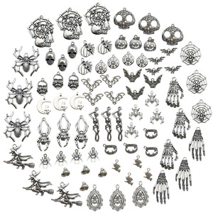 Nuevos Accesorios Innovadores y Modernos para Halloween, Dijes de Calabaza, Calavera, Murciélago y Bruja, Materiales de Aleación para Pendientes DIY - Product Image 1