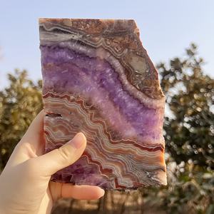 Vente en gros de dalles d'améthyste et d'agate de style bohème pour la guérison spirituelle, tendance de la mode pour la décoration intérieure unique, cadeaux de vacances, pierre - Product Image 4