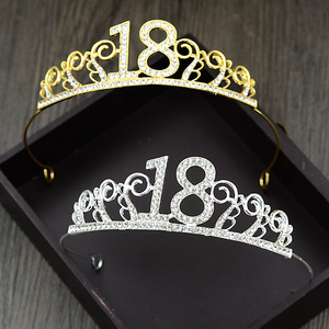 <span class=keywords><strong>Couronne</strong></span> <span class=keywords><strong>de</strong></span> 18 ans en cristal doré Miss World pour filles, cadeaux <span class=keywords><strong>de</strong></span> mariage en gros - Product Image 4