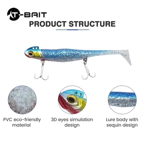 <span class=keywords><strong>8</strong></span>色新品2PCS鱼型夹具头可更换鱼身诱饵带钩软鱼饵 - Product Image 4