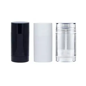 Botol deodoran kosong, wadah kosmetik lipstik plastik bening 15g 30g 50g 75g hitam putih MSDS