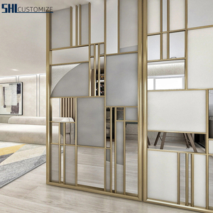Cloison de séparation en verre trempé décoratif en acier inoxydable avec cadre métallique pour intérieur, fabrication de cloisons de séparation pour bureaux - Product Image 3