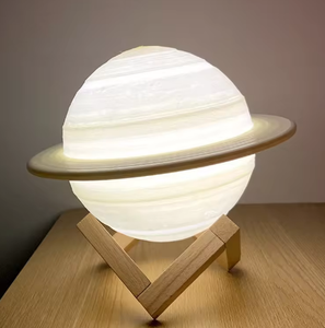 SATURN Thiết kế mặt trăng hiện đại dẫn ánh sáng ban đêm cảm ứng điều khiển từ xa pin Powered phòng ngủ ấm trắng phát thải Dimmable <span class=keywords><strong>3D</strong></span> - Product Image 2