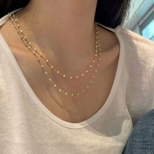 Dylam Stylish Charm Rhodium 18K Gold Plated Non Tarnish 925 Silver Beaded Chain <b>Bead</b> Pendant Necklace for Daily Wear - Product Image 2