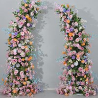 Coloré soie Rose fleur mur pour mariage Floral fond scène accessoires jardin arc toile de fond décor Floral thème
