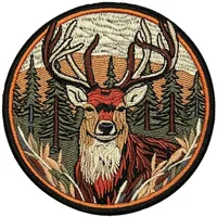 Patchs brodés personnalisés 3D réalistes en gros, patchs brodés d'animaux sauvages (cerf, loup, tigre) pour cercle de patch brodé