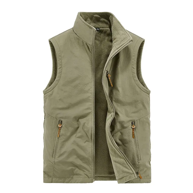 Topgear fashion reversible men custom fleece jackets for fishing sports vest