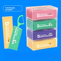 Fil dentaire ultra-fin en plastique aromatisé aux fruits (menthe, pastèque, fraise) – Emballage individuel – 30 unités – Nettoyage des dents