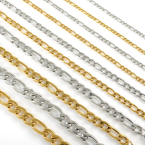Stainless Steel Figaro Chain Necklace Gold Titanium Steel 3 1 Nk Thick Thin Chain Men Hip Hop Fashion Jewelry Gift - Product Image 3