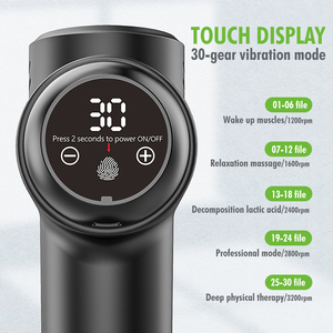 OEM محمول ممتاز محترف LCD لمس صالة ألعاب رياضية الأنسجة العميقة مدلك اللفافة للجسم مسدس تدليك العضلات بالاهتزاز الكهربائي - Product Image 4