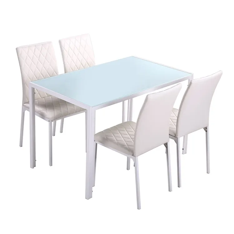 Free Sample Cheap Classic 4 Seater Yi Modern Fiber Glass Top Dining Table Set/Dining Table and Chair