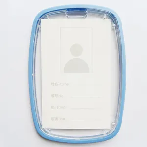 Hot Selling students Student or staff member with inserted 2-piece information card silicon material ID card badge holder
