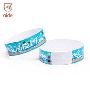 Custom Waterproof Bracelet Music Festival Paper ID Bracelet Tyvek Ticket Event Disposable Paper Wristbands for Party Activity