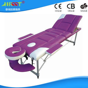 Cama de Masaje de Fisioterapia Plegable de Tres Secciones de Aleación de Aluminio, Venta al por Mayor de Fábrica, AT019, Cama de Belleza para Baño de Sauna - Product Image 5