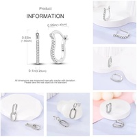 Boucles d'oreilles créoles MULA en argent sterling 925, plaquées rhodium, géométriques, zircon, forme classique en U, bijoux de mariage pour femmes, cadeau