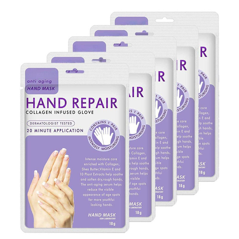 Метка частного назначения, партия из 5 пар руки увлажнение кожи ремонт маска содержит коллаген витамины и натуральных растительных экстрактов