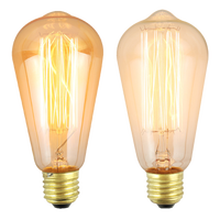 Ampoules Edison Vintage Antique à Filament, Grand Angle de Faisceau, Diamètre 64mm, ST64 40W 60W, Culot E26 E27, pour Suspension Loft Cage à Oiseaux