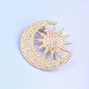 Broche vintage soleil et lune avec design étincelant, accessoires parfaits pour offrir en cadeau à des amis au quotidien - Product Image 6