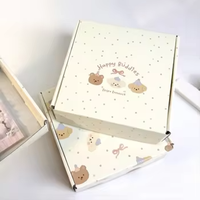 Boîte cadeau écologique recyclable épaissie avec motif ours et thé au lait, boîte pliable en papier kraft pour cadeaux, bonbons, parfums, emballage
