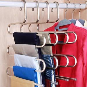 S-forma de <span class=keywords><strong>ropa</strong></span> de acero inoxidable perchas pantalones vaqueros bufanda ahorro de espacio perchas organizador de armario - Product Image 5