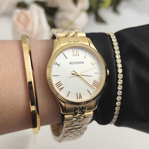 Montre à Quartz Élégante et Antique pour Femme, Montre Tendance avec Diamants, en Acier Inoxydable et Cuir, Verre, Reloj Mujer, Cadeau Idéal - Vente Flash - Product Image 3