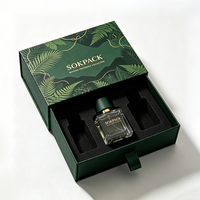 Boîte cadeau de luxe personnalisée pour parfum, avec tiroir rigide, ruban, languette de tirage, insert EVA multi-emplacements, ensemble de parfums, emballage écologique coulissant