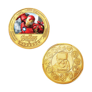 Monedas con Temática de Películas de Marvel Americanas, Monedas de Oro de Iron Man, Monedas Conmemorativas de Metal de Héroes de Marvel, Chapadas <span class=keywords><strong>en</strong></span> Oro de 24K, Gran Venta - Product Image 2