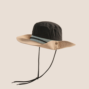 หมวกถังบอนนี่แห้งเร็วดีไซน์ใหม่สำหรับเด็กกลางแจ้งแบบตะวันตกหมวกกันแดดสีตัดกันแบบซาฟารีสำหรับงานเลี้ยงตกปลาขายส่ง - Product Image 3