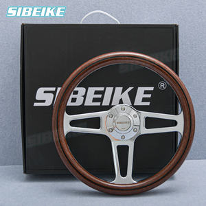 <span class=keywords><strong>Volante</strong></span> Deportivo SIBEIKE de Madera para Automóvil, 14'' 350mm, Universal, Vintage, Clásico, Negro, para Auto de Carreras, Autobús, con Bocina, <span class=keywords><strong>PC</strong></span>- - Product Image 2